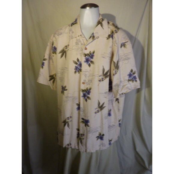 Coconut Bobs Hawaiian Silk Short Sleeve Shirt-Floral-sz M - Picture 2 of 4